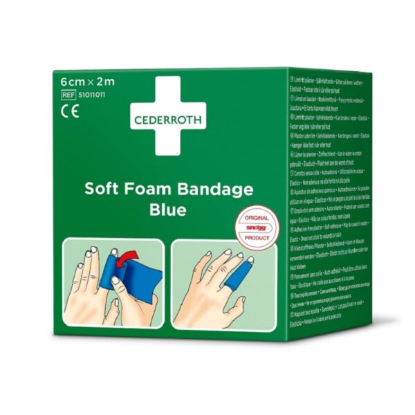 Benda blu flessibile di alta qualità, 6 cm x 2 m, ideale per ferite minori ed efficace in varie condizioni.