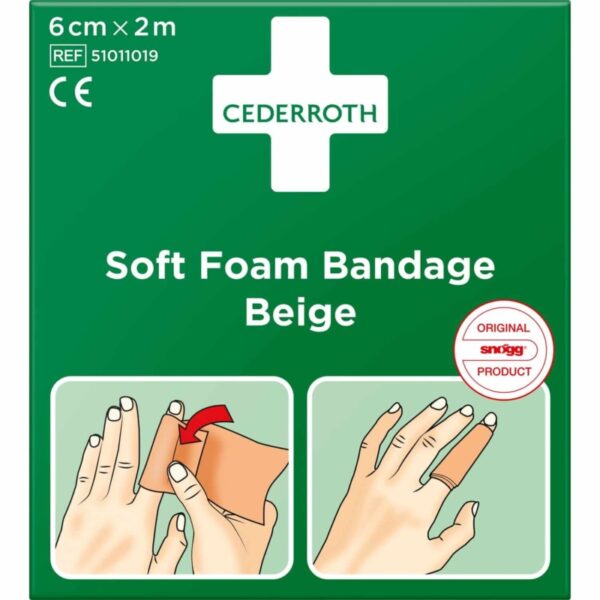 High-quality, flexible beige bandage, 6 cm x 2 m, ideal for minor wounds and effective in various conditions.