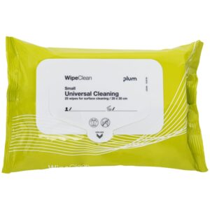 Plum Panos de Limpeza Universal WipeClean, 25 toalhetes descartáveis para uma limpeza eficaz de várias superfícies.