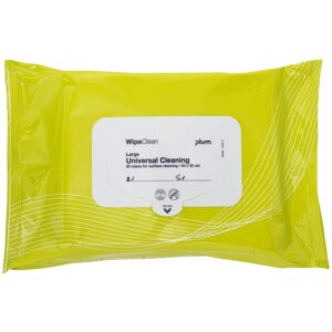 Plum Panos de limpeza universais WipeClean, pacote grande de 20, ideal para hospitais, escritórios e limpeza de transportes.