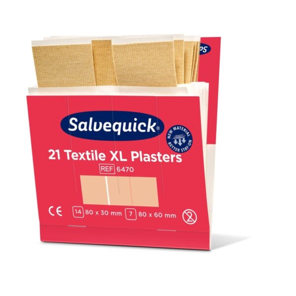 Premium κιτ αναπλήρωσης υφασμάτινου σοβά Salvequick, με 21 εύκαμπτους, άνετους και δερματολογικά ελεγμένους σοβάδες.