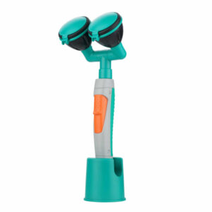 Chuveiro de mão ClassicLine com bicos duplos de 45°, montado na parede/mesa para uma lavagem química eficaz e primeiros socorros.