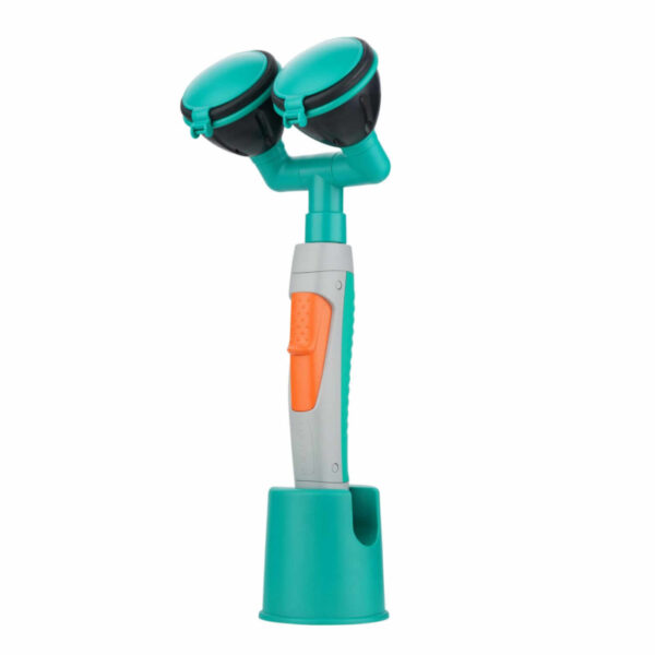 ClassicLine handoogdouche met dubbele sproeiers van 45°, wand-/tafelmontage voor effectief spoelen met chemicaliën en eerste hulp.