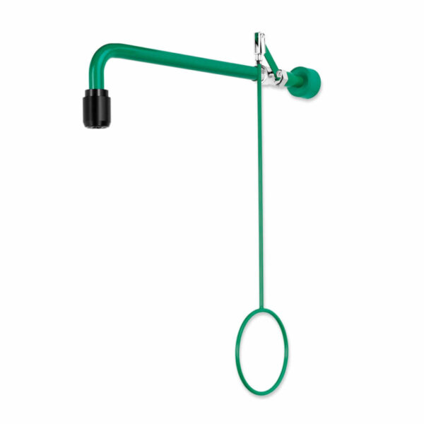 Aan de muur gemonteerde ClassicLine veiligheidsdouche met instelbaar debiet, ideaal voor industriële en gevaarlijke omgevingen.
