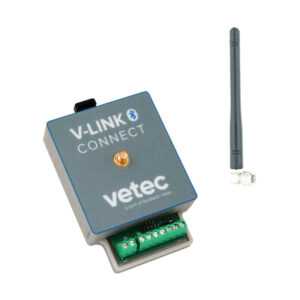 Vetec V-LINK Connect Bluetooth adatinterfész a Vetec termékekkel való zökkenőmentes integrációhoz és megbízható adatátvitelhez.