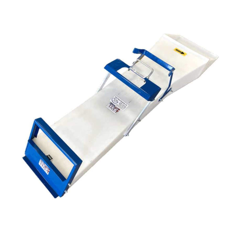 A calha de descarga ProChute II para sistemas FlowBox, com uma largura de saída de 254 mm, aumenta a eficiência e a segurança no manuseamento de materiais.