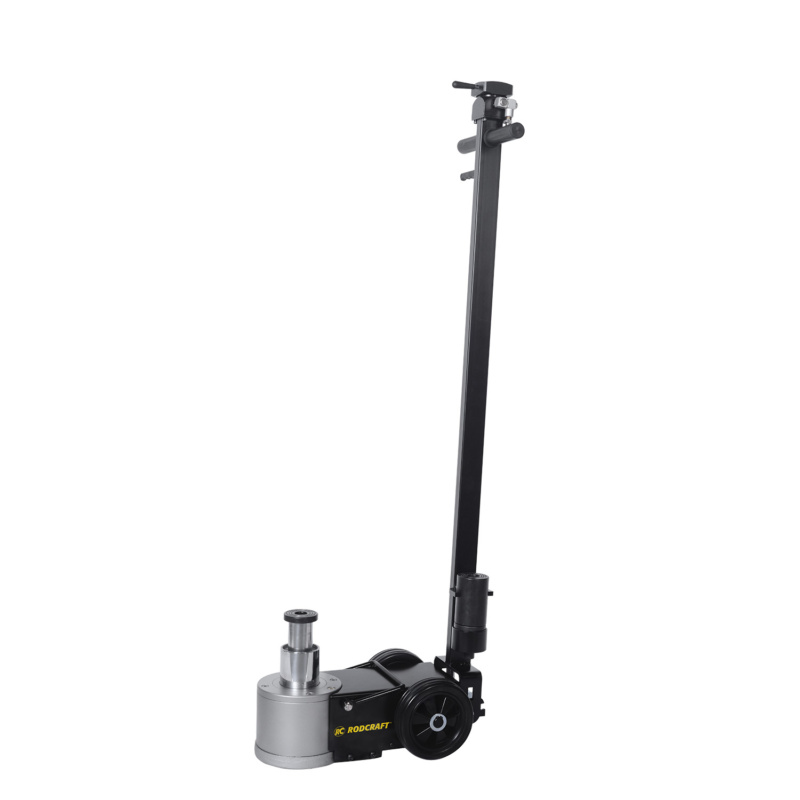 GTIN/EAN: 4028203832316Macaco ar-hidráulico Rodcraft ATJ30-2, capacidade de 30 toneladas, 150-409 mm de altura, ideal para caminhões e ônibus, robusto e confiável.