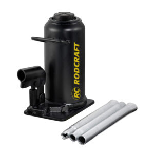 GTIN/EAN: 4028203202645Rodcraft MGN 30 macaco hidráulico para garrafas, capacidade de 30 toneladas, altura ajustável 280-445 mm, design soldado durável, válvula de segurança.