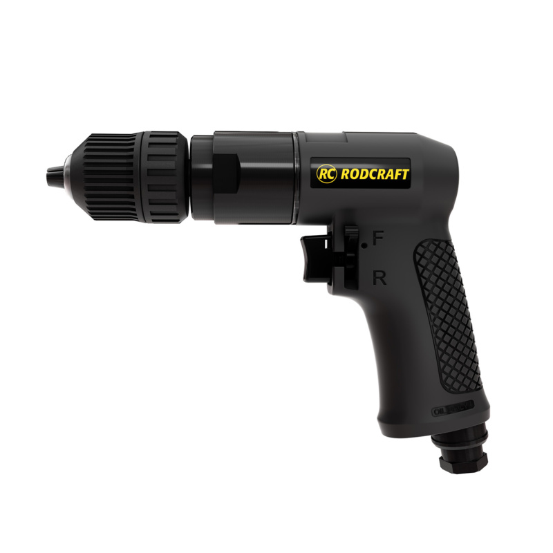 Taladro neumático para profesionales, que ofrece una velocidad de 2000 RPM y una capacidad de 10 mm para tareas de perforación eficientes.
