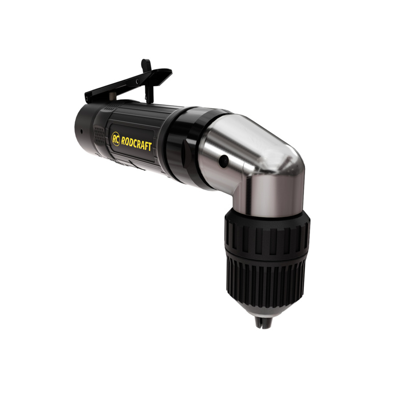 GTIN/EAN: 4030178834882Taladro neumático Rodcraft RC4660 con cabezal en ángulo de 90°, motor de 300W, 1400 RPM y mandril de 10 mm para taladrado de precisión.