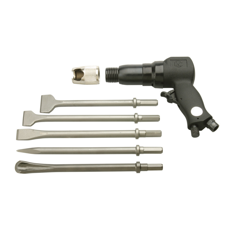GTIN/EAN: 4030178500053Rodcraft RC5150 air chisel hammer set with 6 J impact force, 3000 BPM, includes 5 chisels and carry case.