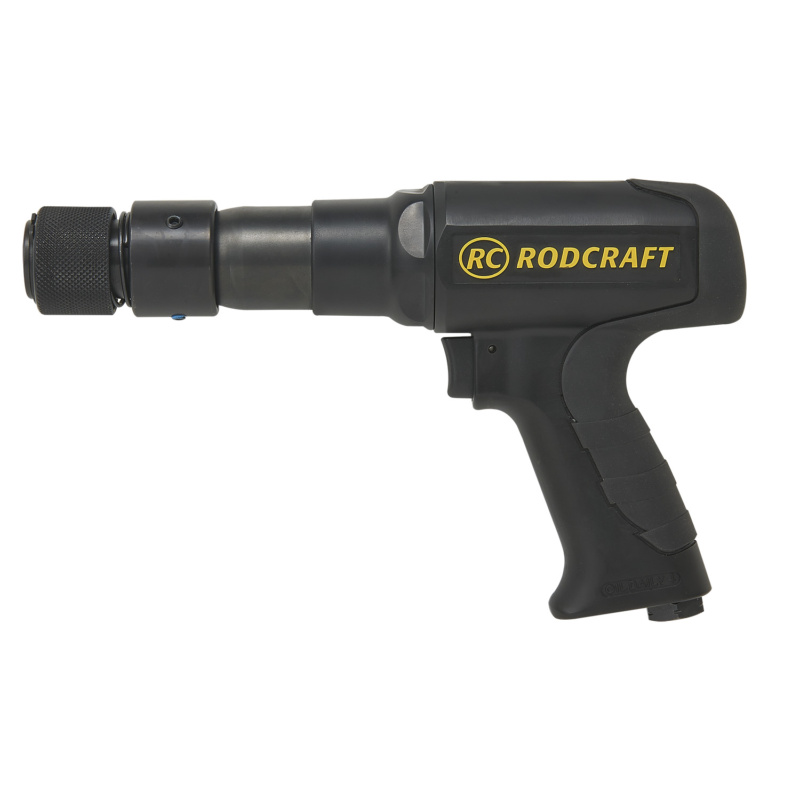 Martelo de cinzel pneumático para cinzelamento eficiente, com impacto de 12 J e 2100 BPM, ideal para uso profissional.