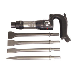 GTIN/EAN: 4030178500121Rodcraft RC5310 air chisel hammer set with 12 mm hex, 6 J impact, 3000 BPM, includes 4 chisels and carry case.