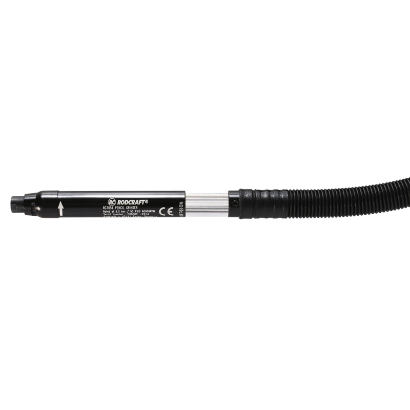 Pneumatic die grinder for precision tasks, featuring 3 mm collet, 40W power, and 60,000 RPM for efficient performance.
