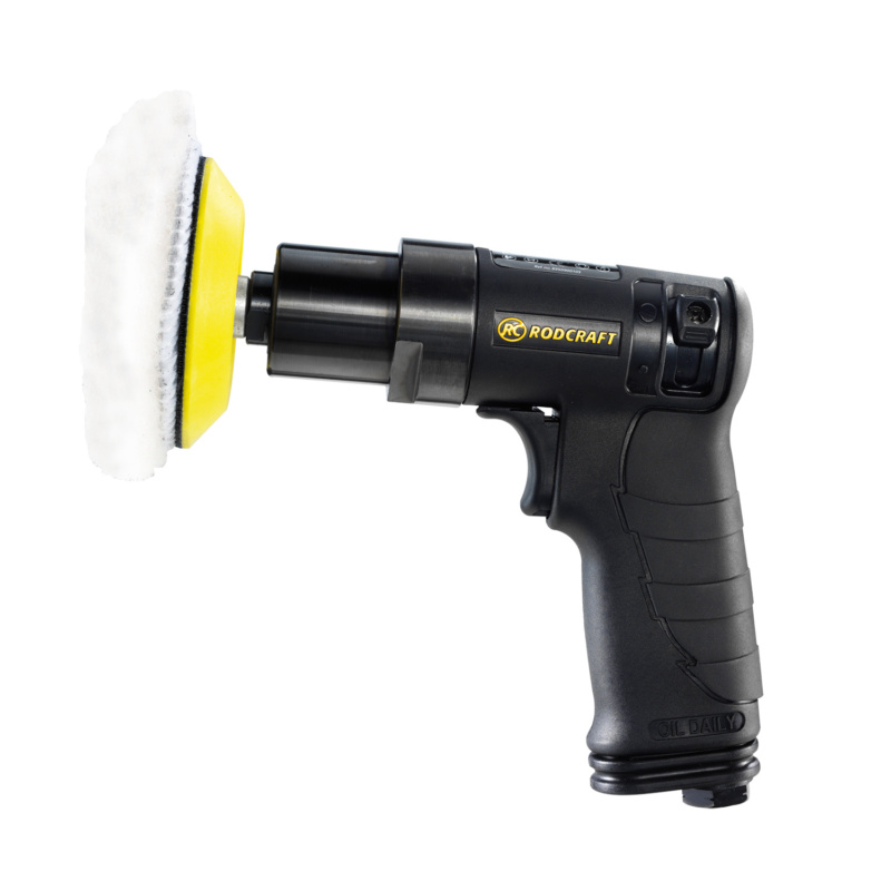 GTIN/EAN: 4030178760815Rodcraft RC7683 Pneumatski stroj za poliranje s jastučićem od 75 mm, brzinom od 15.000 okretaja u minuti, ergonomskim dizajnom za profesionalne zadatke poliranja.