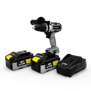 GTIN/EAN: 4030178835711Set de mașină de găurit cu acumulator Rodcraft RC9042K4 cu mandrină de 13 mm, 500-2000 RPM, 2 baterii de 4 Ah și încărcător.