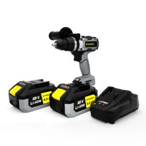 GTIN/EAN: 4030178835735Set de burghie cu acumulator Rodcraft RC9042K6 cu mandrină de 13 mm, 500-2000 RPM, lumină LED, 2 baterii de 6 Ah și încărcător.