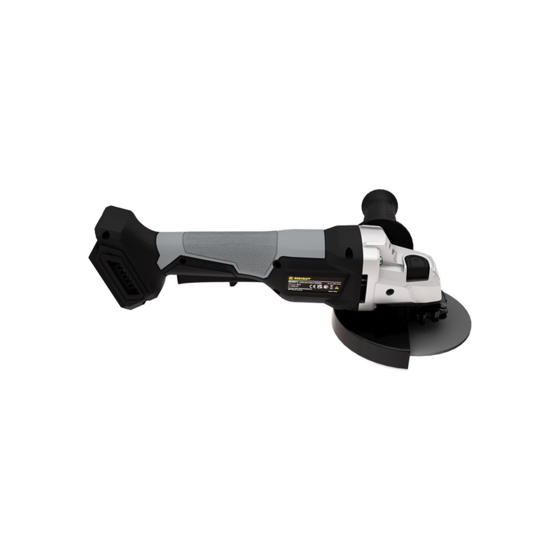 Rebarbadora angular sem fio Rodcraft RC9071 de alta qualidade, disco de 125 mm, 8500 RPM, projetada para precisão e durabilidade.