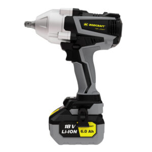 GTIN/EAN: 4030178835476Rodcraft RC9077K6 eBeast Cheie cu impact cu acumulator 1/2" drive 1500 Nm cuplu cu 2x baterii 6Ah și lumină LED.