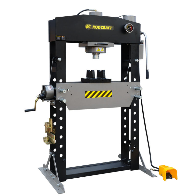 Prensa hidráulica de oficina Rodcraft WP75P de alta qualidade, capacidade de 75 toneladas, projetada para durabilidade e eficiência em tarefas exigentes.