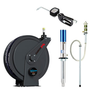 Conjunto completo de óleo Flowconcept com carretel de mangueira e bomba 3:1 para transferência profissional de óleo e eficiência na oficina
