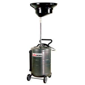 Collettore mobile di olio di scarto di alta qualità Lubeworks con costruzione resistente per officine automobilistiche professionali.