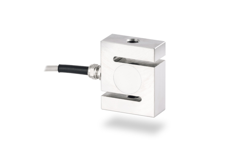 Célula de carga EMSYST EMS110 S-Beam para medições precisas de Força de tração e compressão, disponível em várias capacidades.