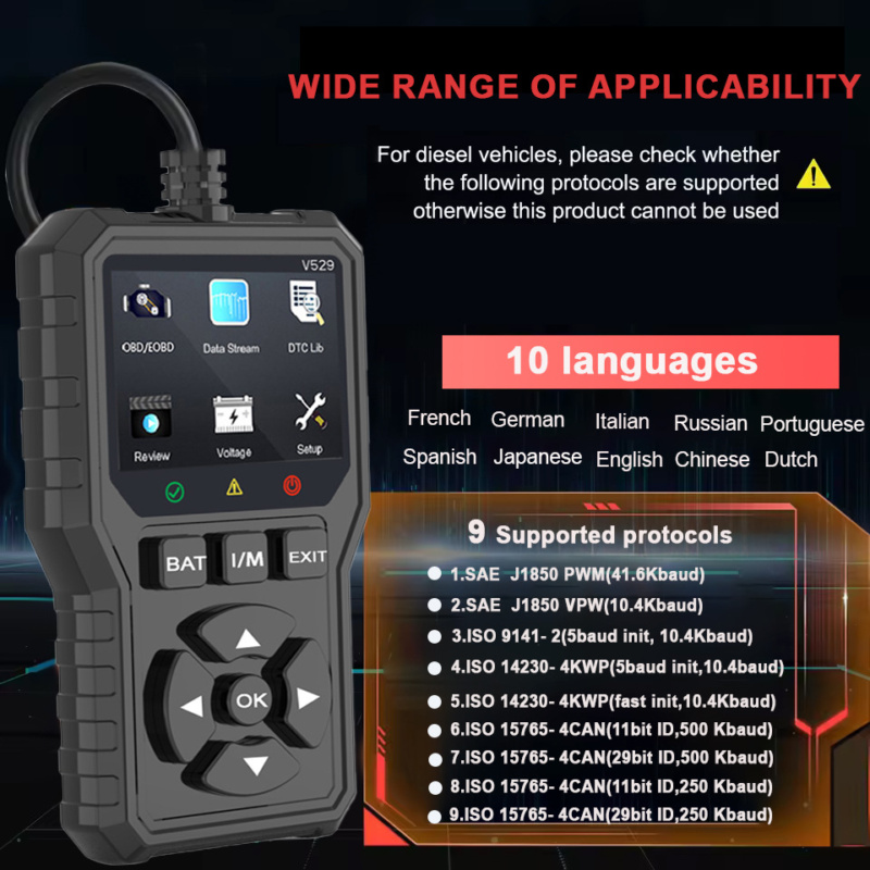 FOXSUR • OBD2 Auto-diagnostisch hulpmiddel V529 - Afbeelding 6
