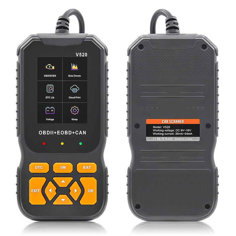 Hoogwaardige Chuangying V520 OBD2 diagnostische tool met robuuste bouw en helder full-colour display