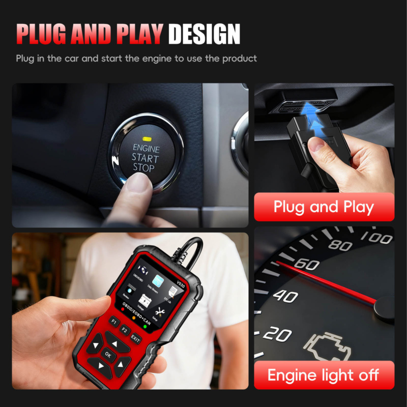 Durable ABS plastic Meikeduo V530 OBD2 diagnostic tool with colour display