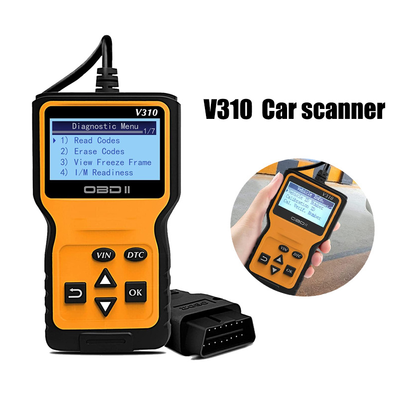 Herramienta de diagnóstico OBD2 CHOYOE V310 con carcasa de plástico duradera y pantalla LCD retroiluminada
