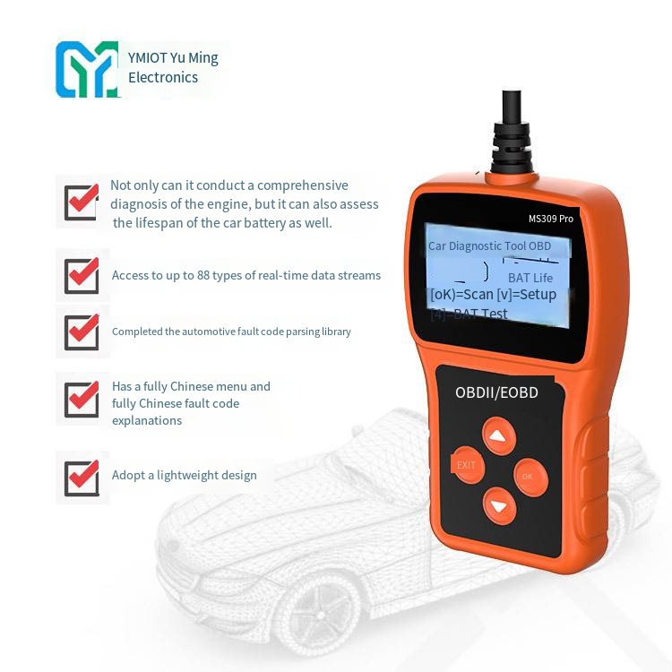 OBD2 diagnostic scanner for reading and clearing fault codes, live data and battery test.
