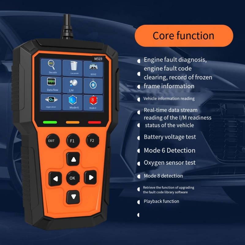 Sanerqi M519 professionelt OBD2-diagnostisk værktøj med robust opbygning og præcis fejlkodelæsning