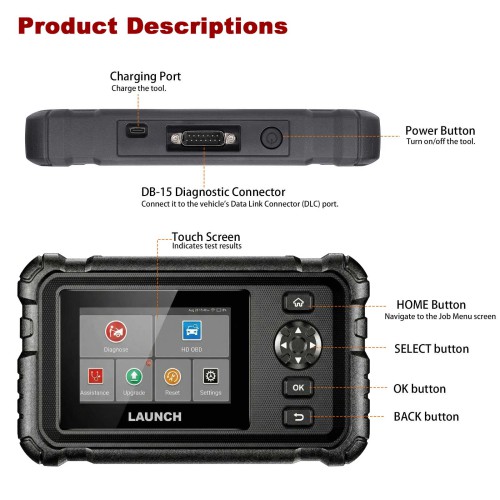 High-quality LAUNCH CRP129 HD V2 Elite heavy-duty truck diagnostic tool with rugged professional design