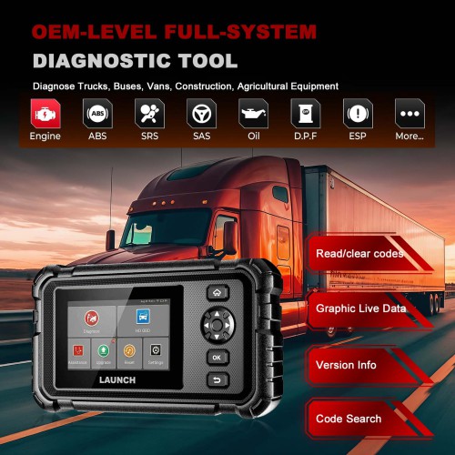 Rugged plastic housing LAUNCH CRP129 HD V2 Elite truck diagnostic tool