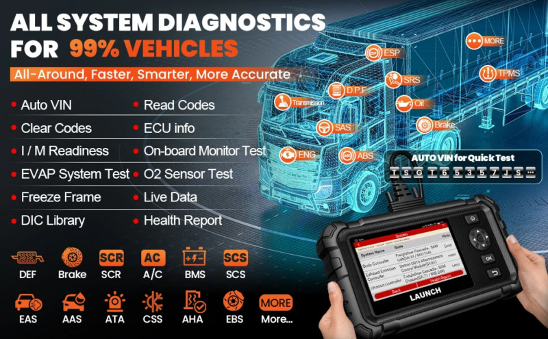LAUNCH • CRP129 HD V2 Elite diagnostic tool for heavy-duty vehicles - Image 6