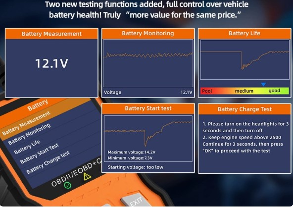Handheld car diagnostic instrument in durable TPU case with silicone buttons