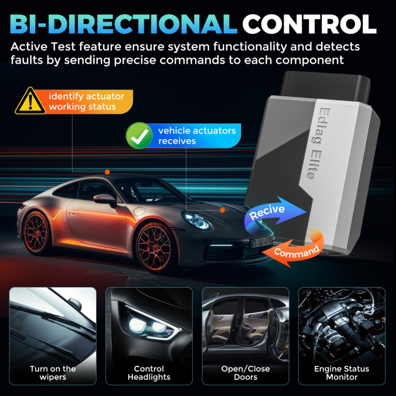 KINGBOLEN EDIAG ELITE Bluetooth OBD2 diagnostisk værktøj til all-system diagnostik og vedligeholdelsesopdateringer