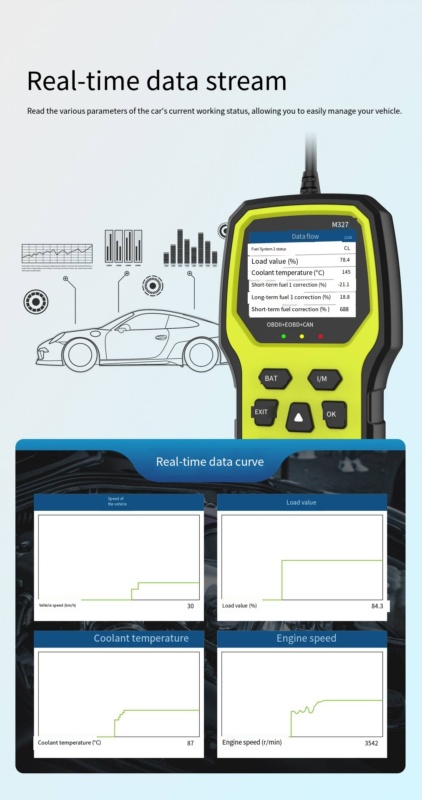 Sanerqi • OBD2 Automotive Diagnostic Tool M327 - Image 5