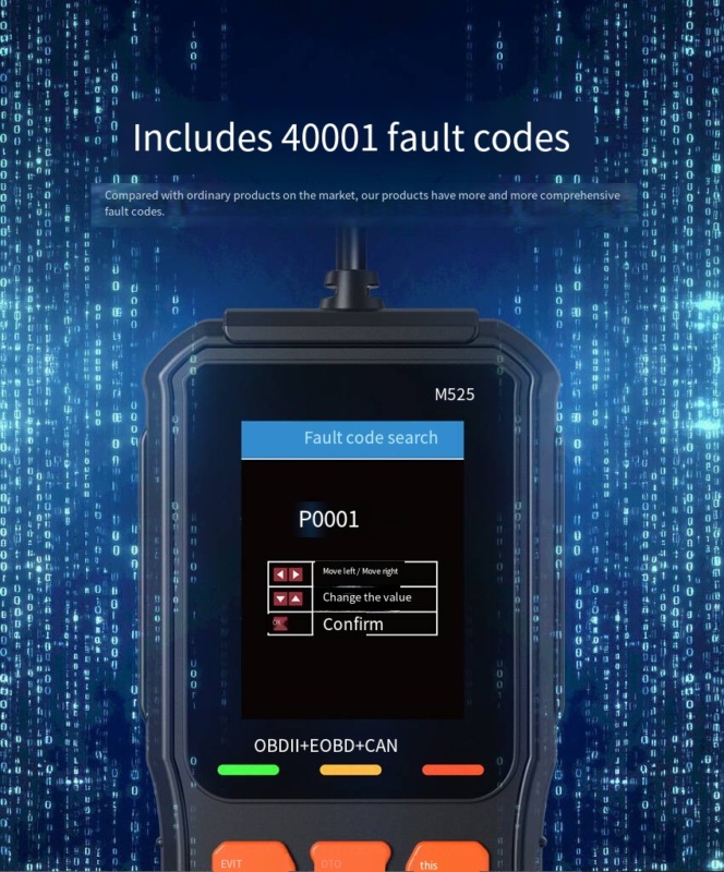 Sanerqi • Instrumentul de diagnostic auto OBD2 M525 - imagine 7