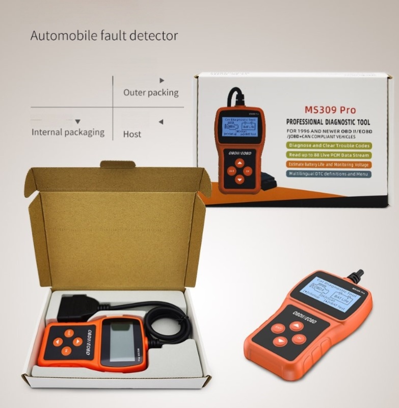 High-quality YMIOT MS309 Pro OBD2 automotive diagnostic tool with durable housing and clear 2.4-inch display