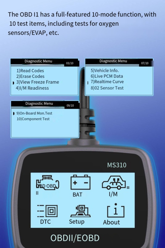 YMIOT • OBD2 Automobilski dijagnostički alat MS310 - Slika 5