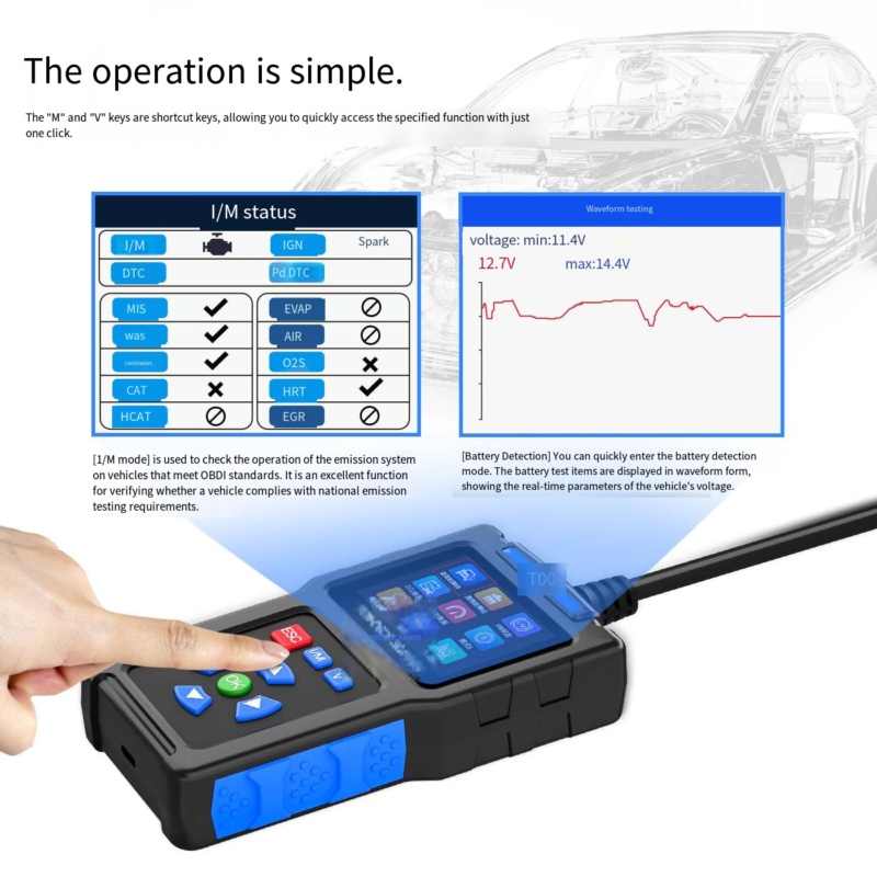 Jiedai • OBD2 Automotive Diagnostic Tool T200 - Image 6