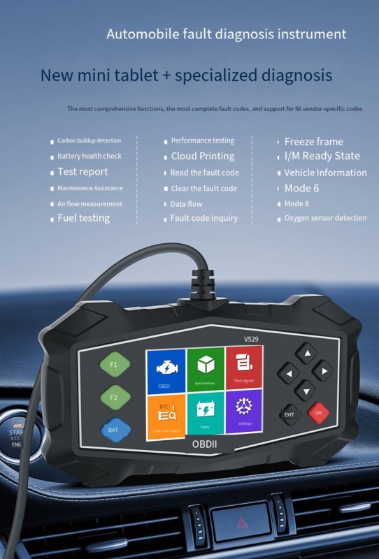 CHOYOE • Meertalig kleurenscherm OBD2 scanner & autoreparatiegereedschap v529 - Afbeelding 5