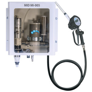 Unidade de distribuição pneumática de AdBlue com medidor de caudal, bomba e mangueira digital certificados MID MI-005