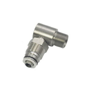Ompi roestvrijstalen 90° draaikoppeling voor slangspoelen, M22x1,5, hogedruk, water, AdBlue, lucht