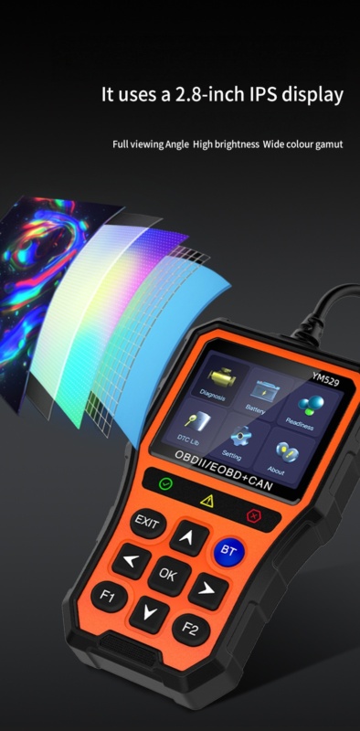 Durable YM529 OBD2 diagnostic tool with precision-engineered components for reliable automotive fault detection