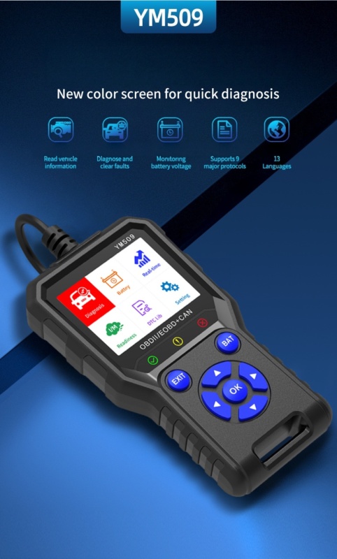 YMIOT • OBD2 Automotive Diagnostisch Hulpmiddel YM509 - Afbeelding 5