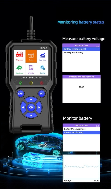YMIOT • OBD2 Automotive Diagnostisch Hulpmiddel YM509 - Afbeelding 6
