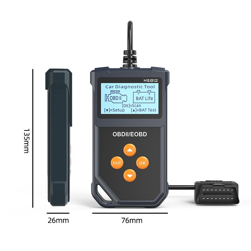 Premium MS812 OBD2 diagnostisch hulpmiddel met duurzame aluminium carrosserie en hoogresolutiedisplay voor betrouwbare autodiagnose.